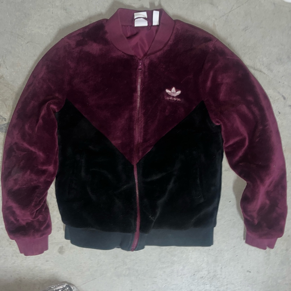 NWT Adidas Fleece Clrdo Track Top Jacket Coat 🌵small - Picture 2 of 6